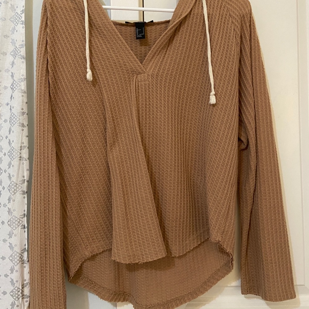 forever 21 waffle knit hoodie sweater